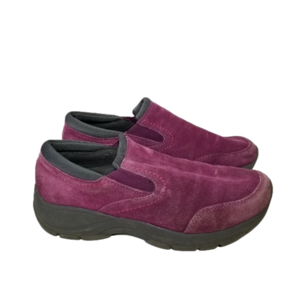 Land's End Suede Purple Slip-on Anti-Slip Shoes Hard Sole Size 7B